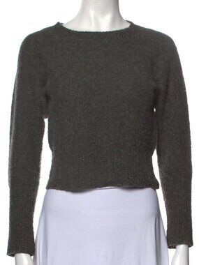 CHRISTOPHE LEMAIRE DARK GREY CROPPED WOOL SWEATER SMALL XS